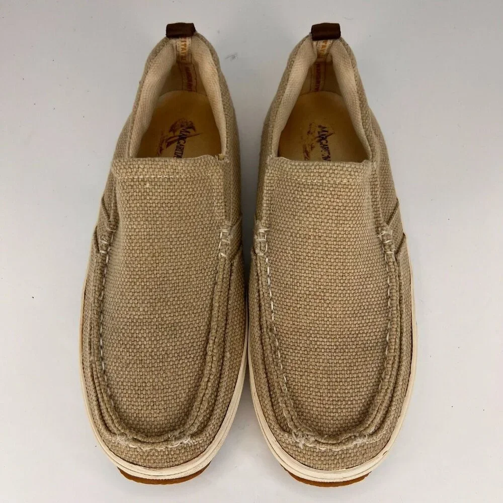Margaritaville Mens Barbados MG7009M Beige Canvas Low Top Size 8 Slip-On Shoes